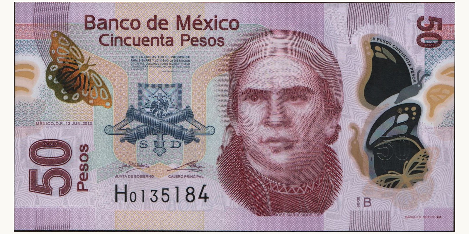 50 pesos Mexico 2010 — Front side