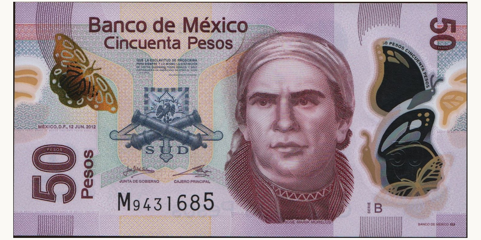 50 pesos Мексика 2012 — Лицевая сторона