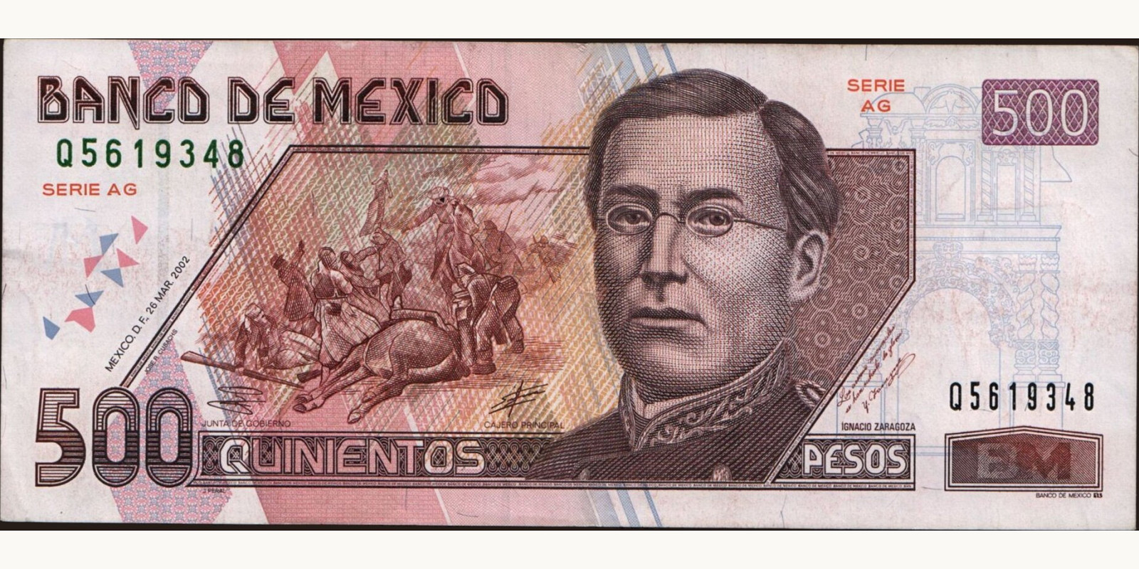 500 pesos Мексика 2002 — Лицевая сторона