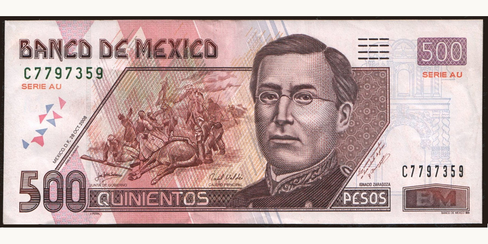 500 pesos Мексика 2008 — Лицевая сторона