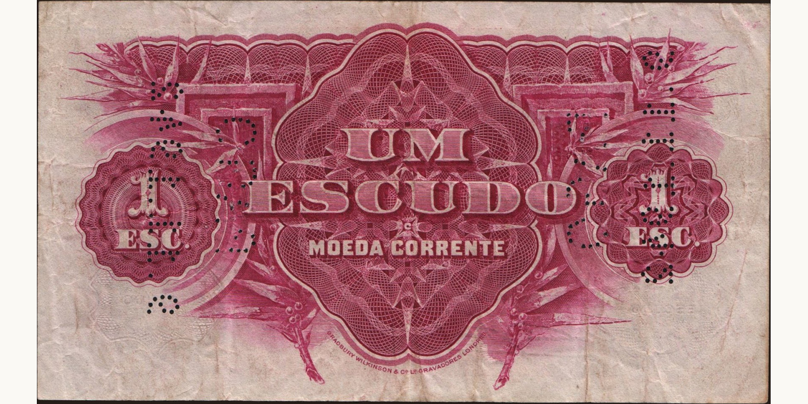 1 escudos Mozambique 1937 — Back side
