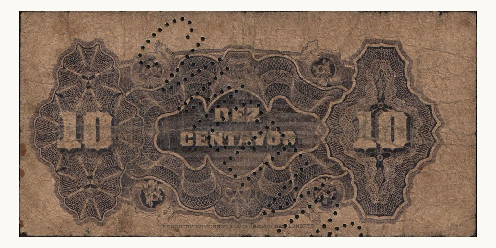 10 centavos Mozambique 1919 — Back side