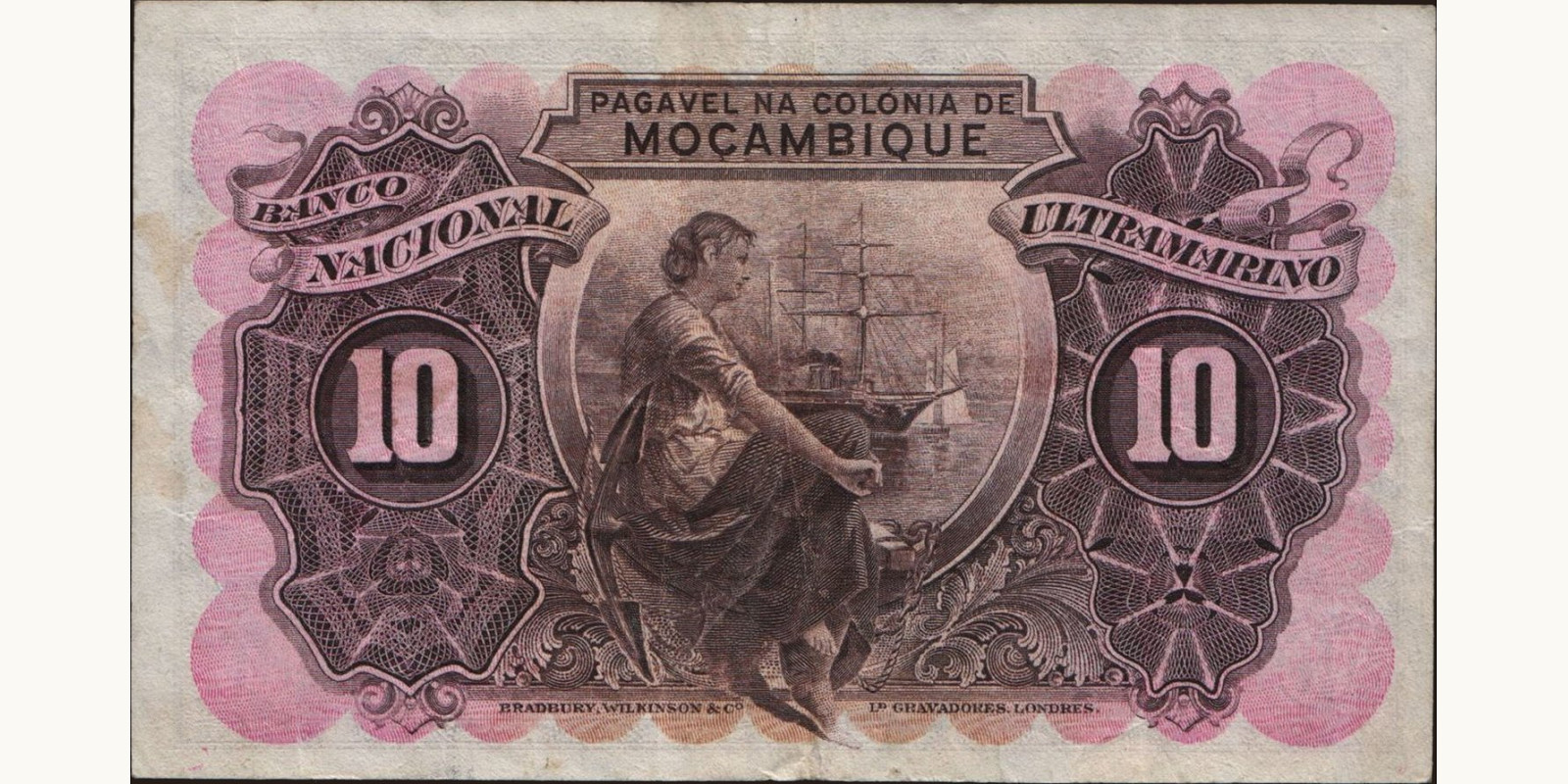 10 escudos Mozambique 1943 — Back side