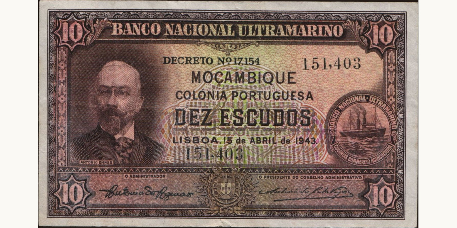 10 escudos 1943
