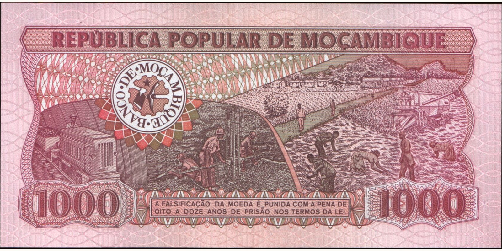 1000 meticais Мозамбик 1980 — Оборотная сторона