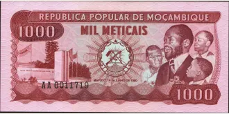 1000 meticais 1980