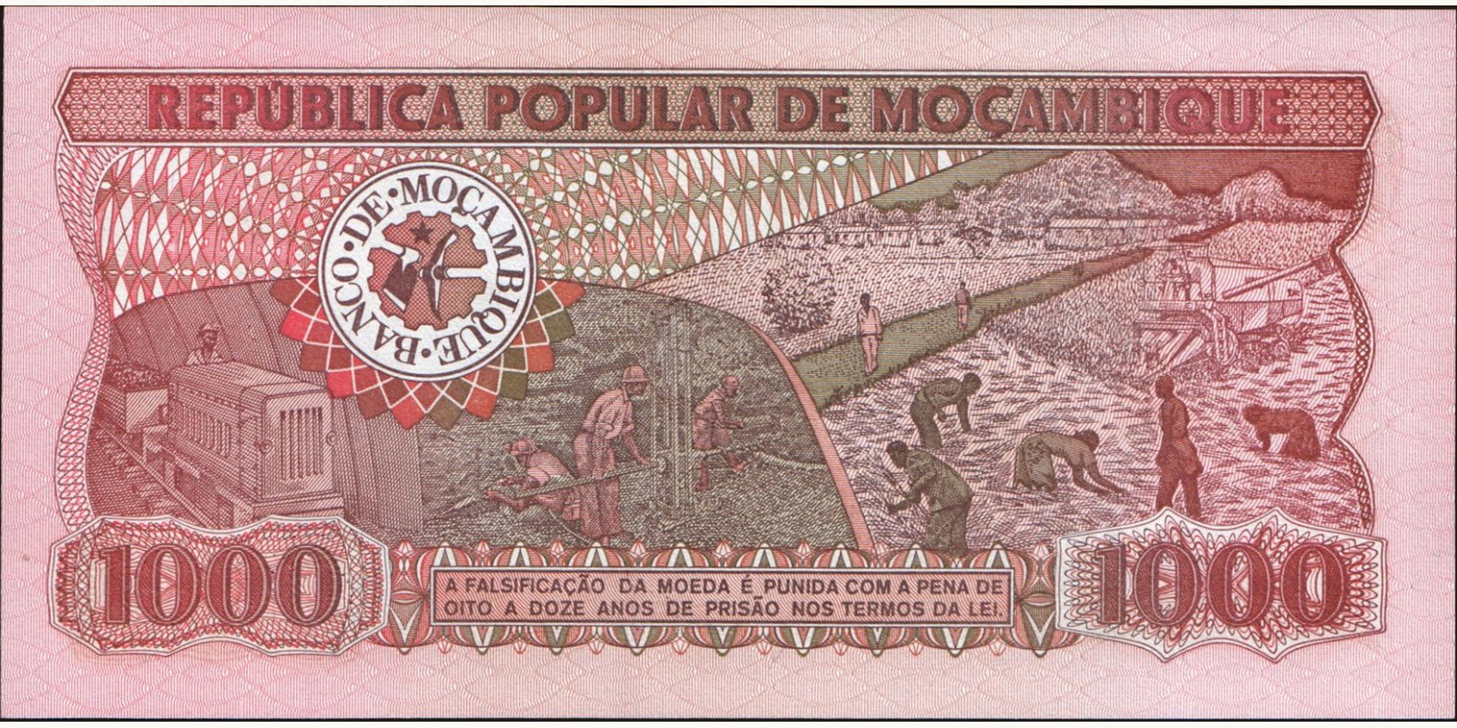 1000 meticais Мозамбик 1983 — Оборотная сторона