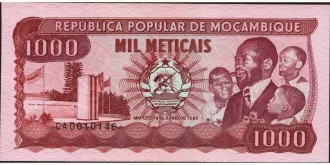 1000 meticais 1989