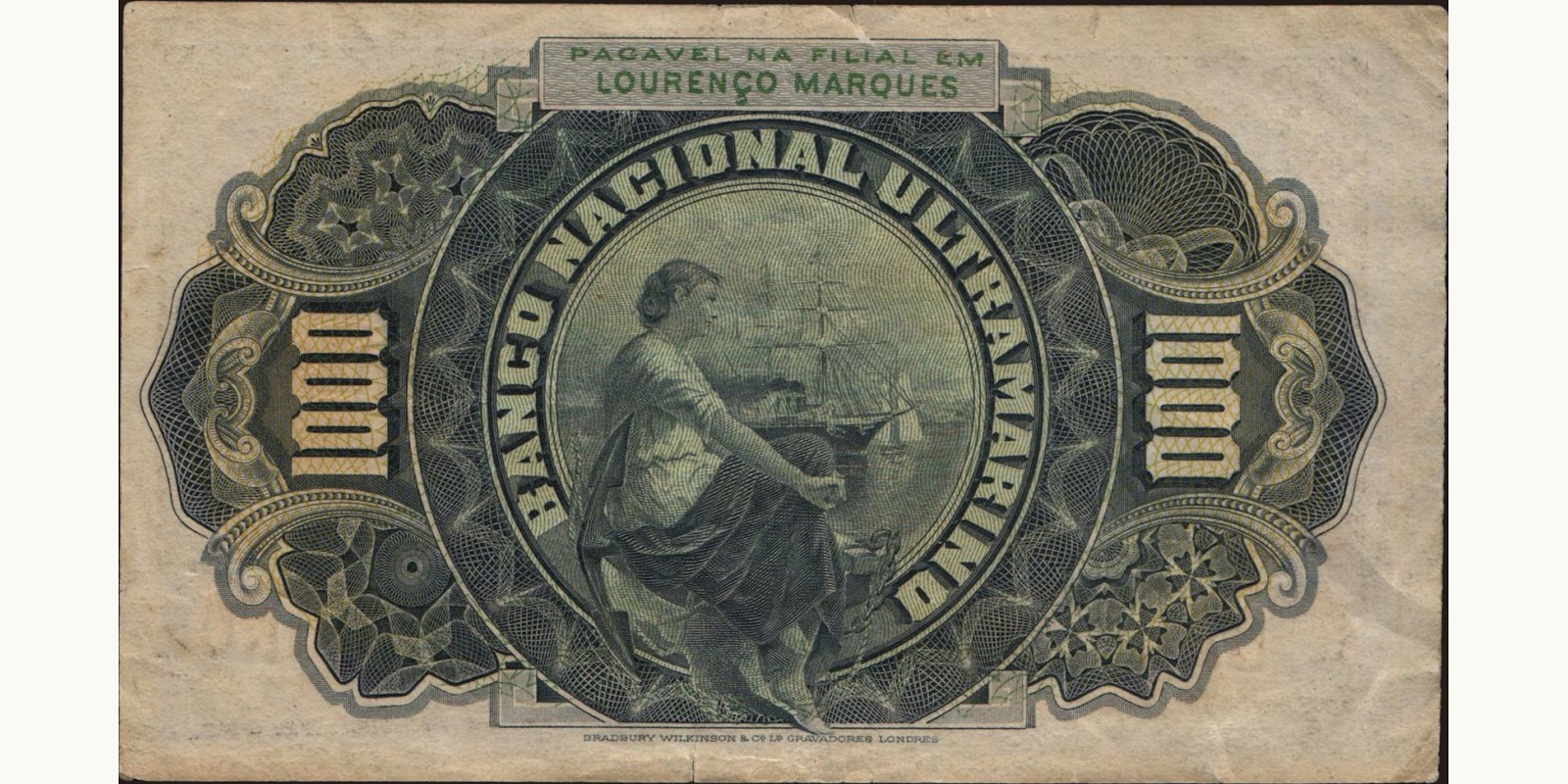 1000 reis Мозамбик 1909 — Оборотная сторона