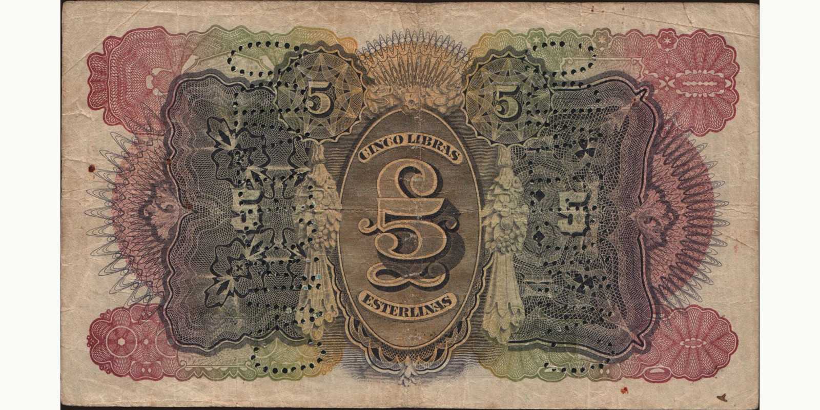 5 libras Мозамбик 1934 — Оборотная сторона