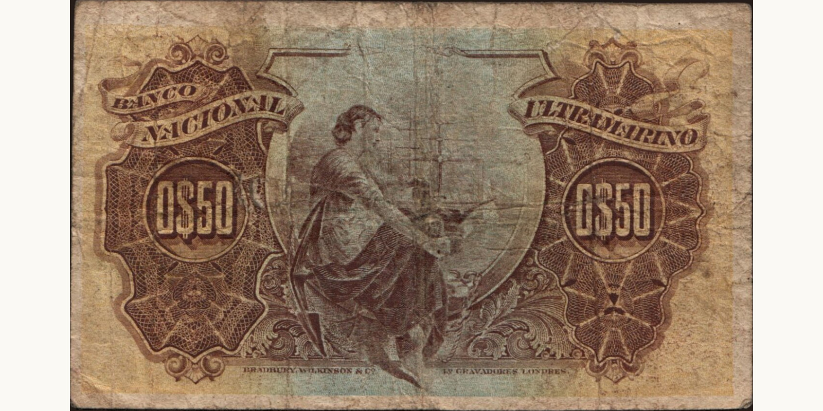 50 centavos Mozambique 1914 — Back side