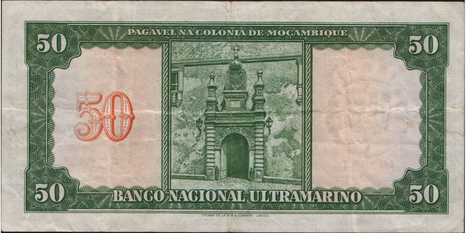 50 escudos Мозамбик 1958 — Оборотная сторона