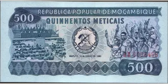 500 meticais 1980