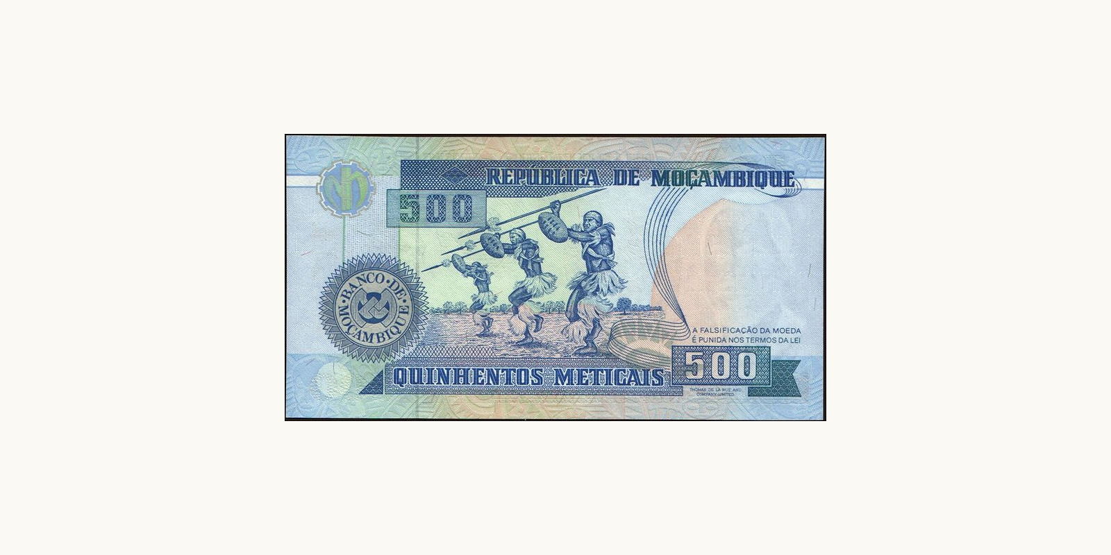 500 meticais Mozambique 1986 — Back side