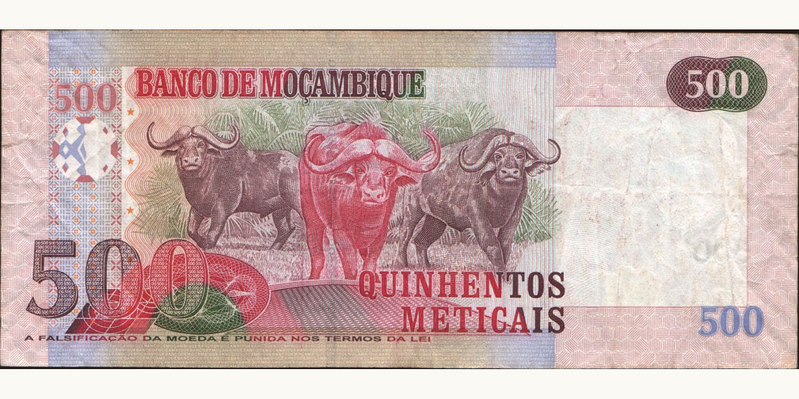 500 meticais Mozambique 2006 — Back side