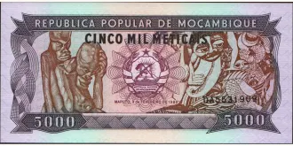 5000 meticais 1989