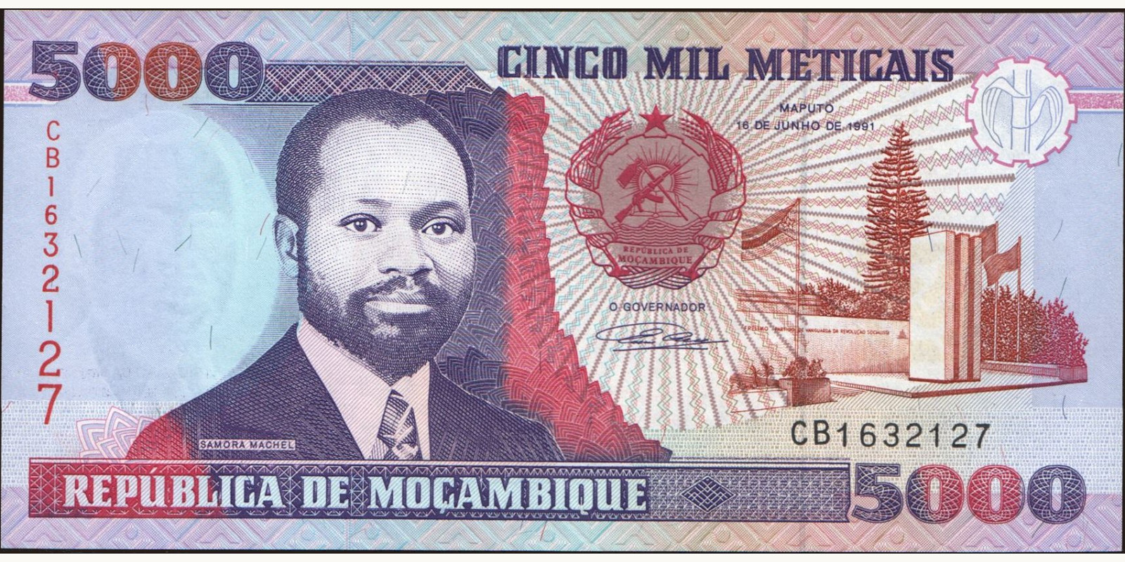 5000 meticais Мозамбик 1991 — Лицевая сторона