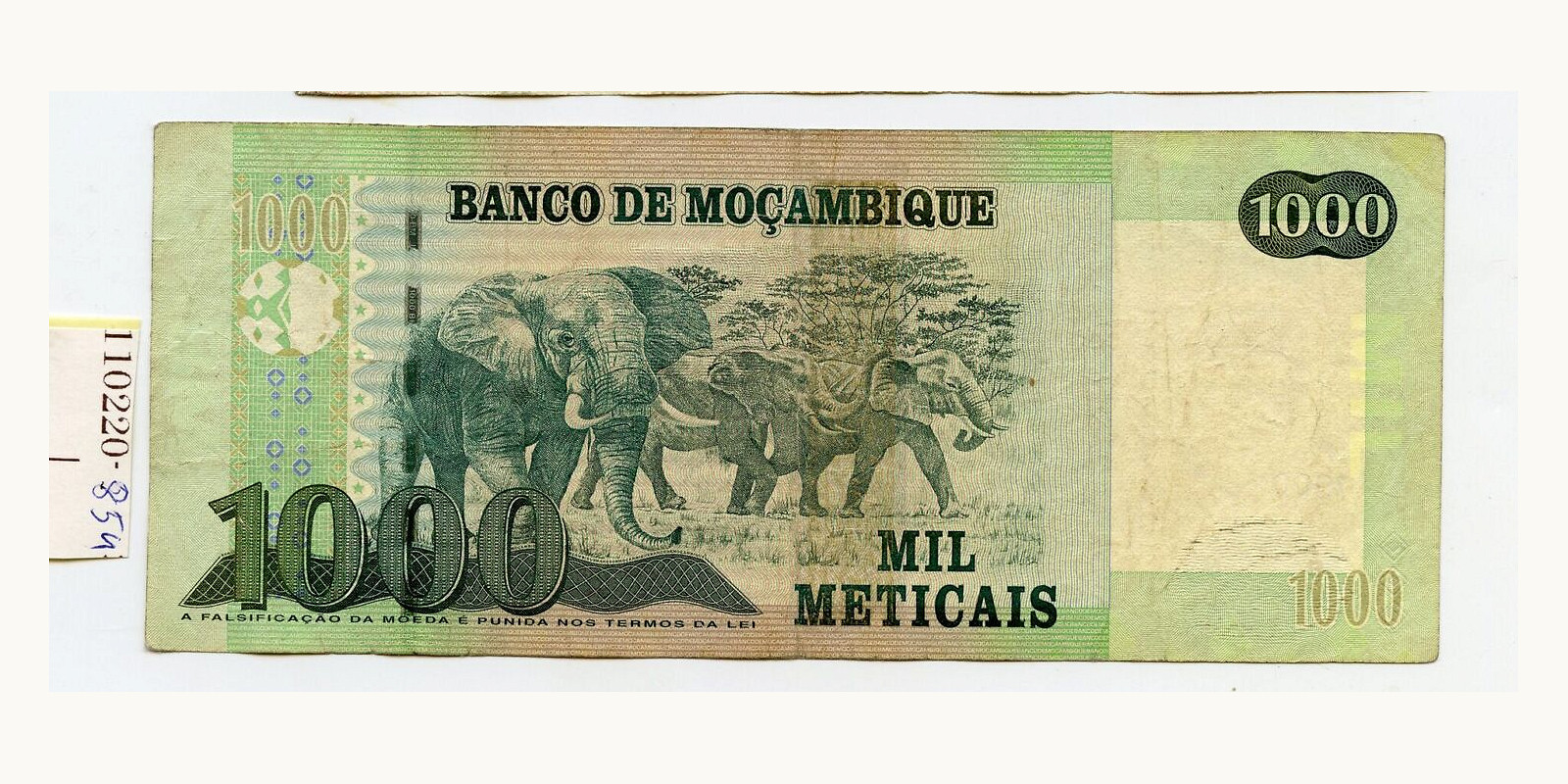 1000 meticais Mozambique 2011 — Back side