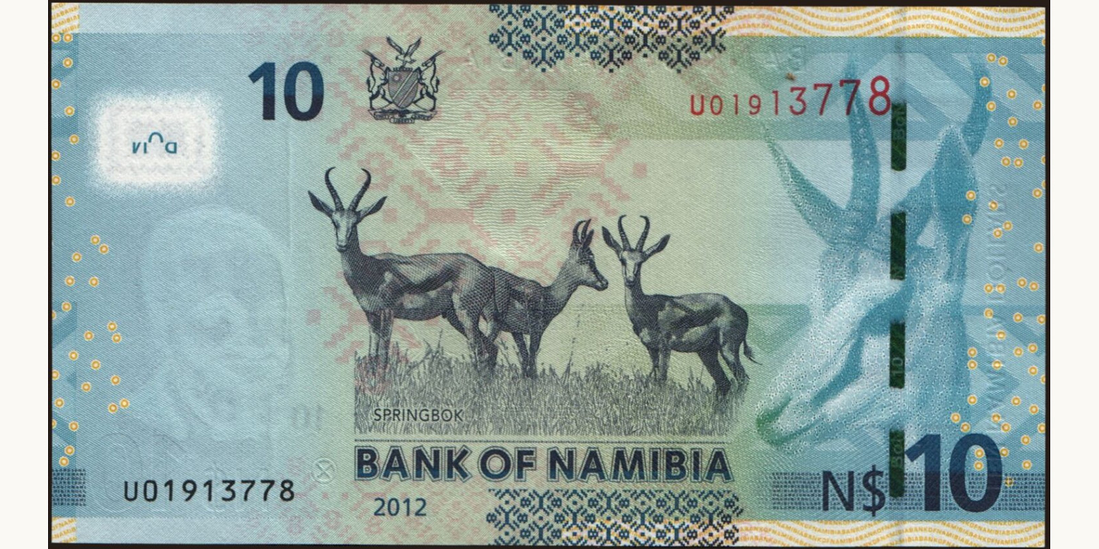 10 dollars Namibia 2012 — Back side