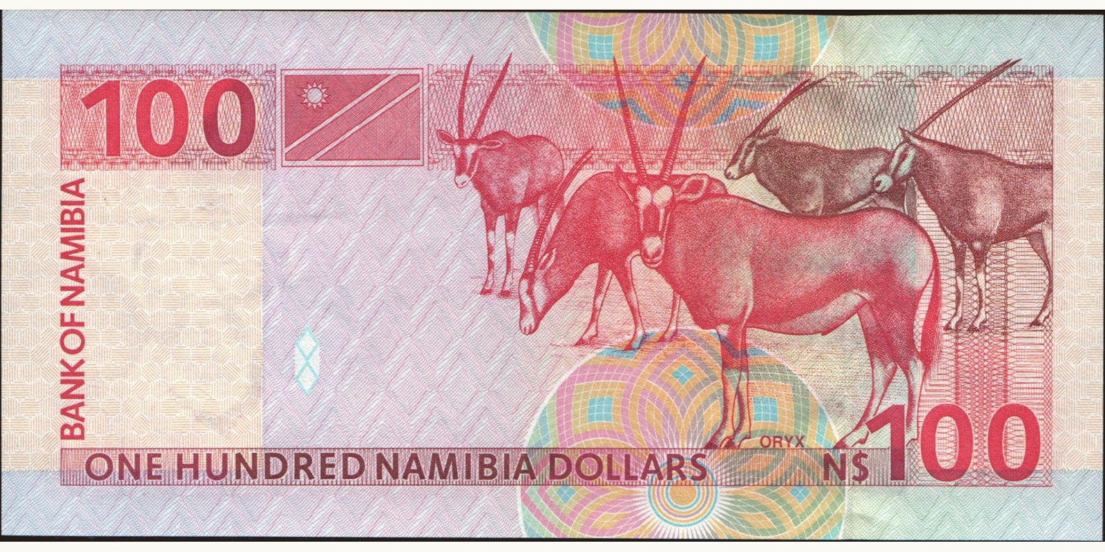 100 dollars Намибия 1999 — Оборотная сторона