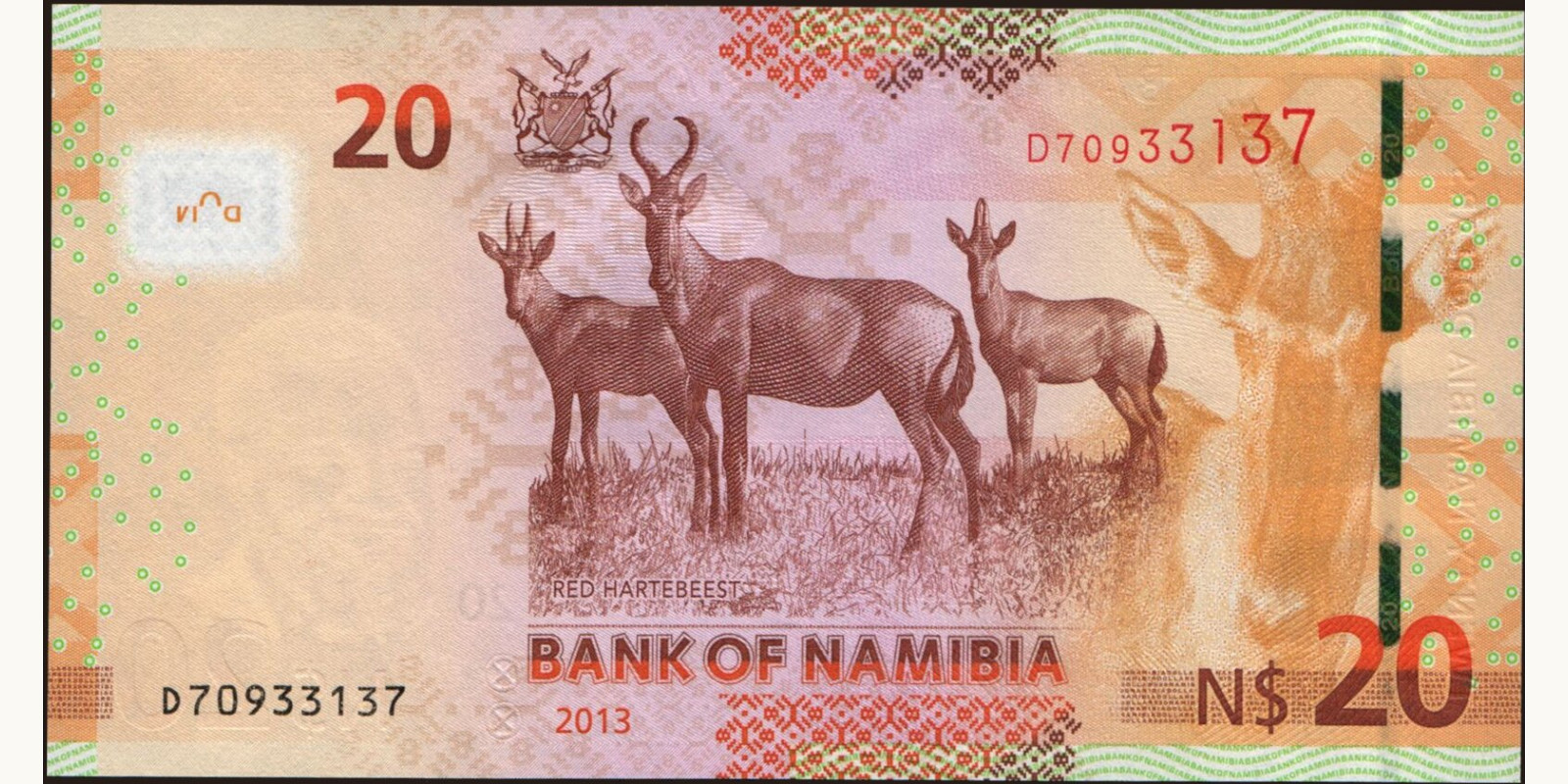 20 dollars Namibia 2013 — Back side