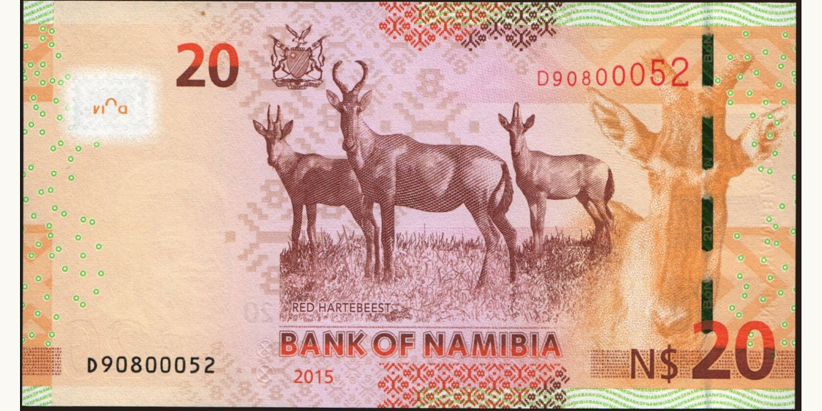 20 dollars Namibia 2015 — Back side