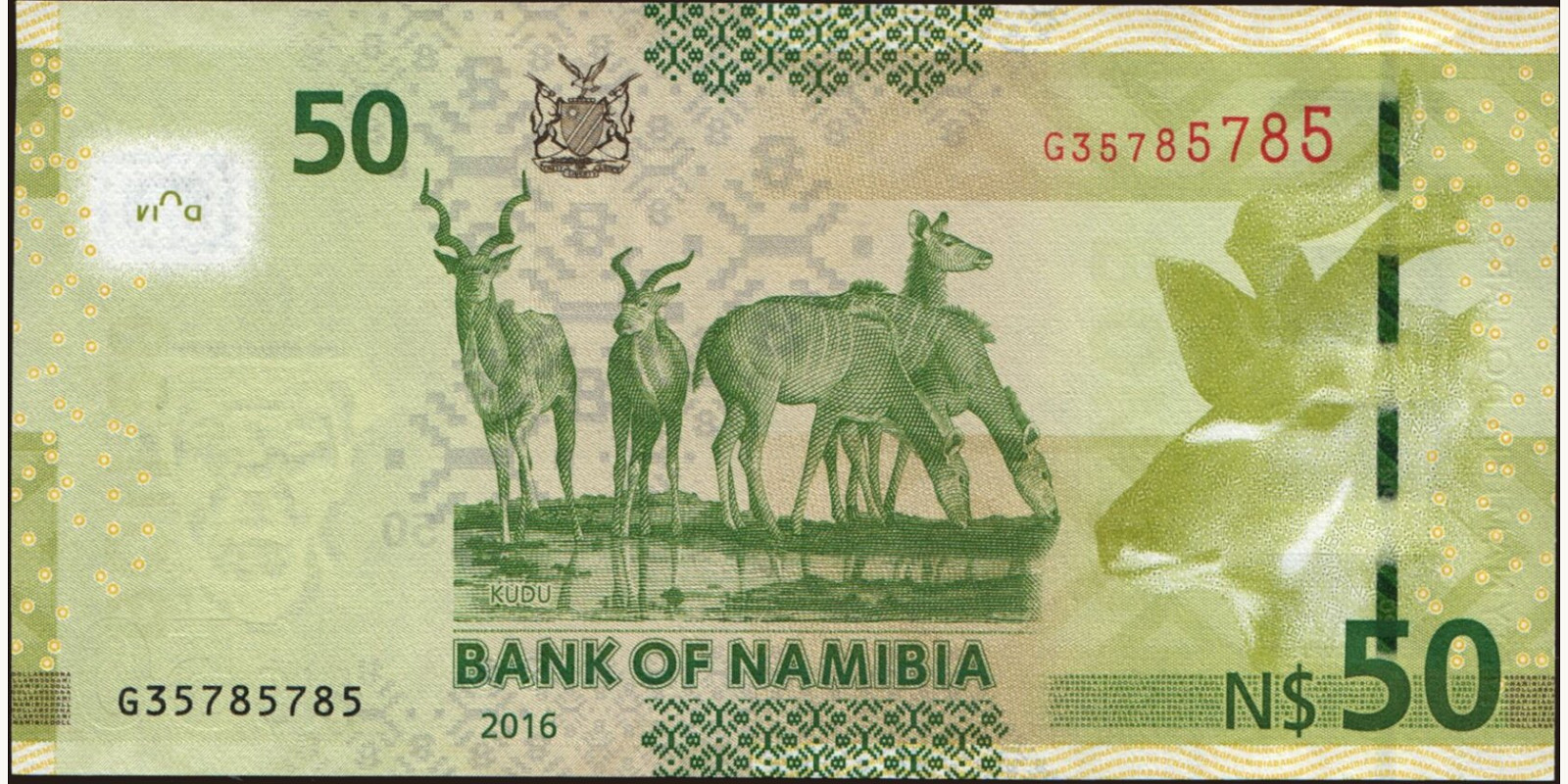 50 dollars Намибия 2012 — Оборотная сторона