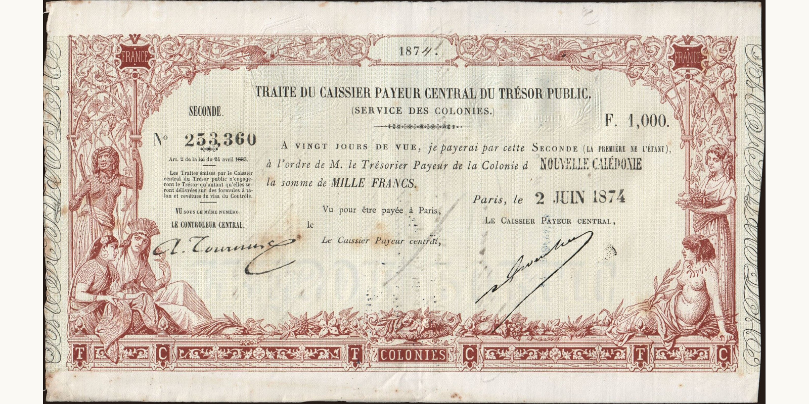 1000 franc 1874