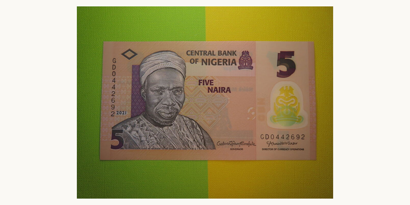 5 naira Нигер 2021 — Оборотная сторона