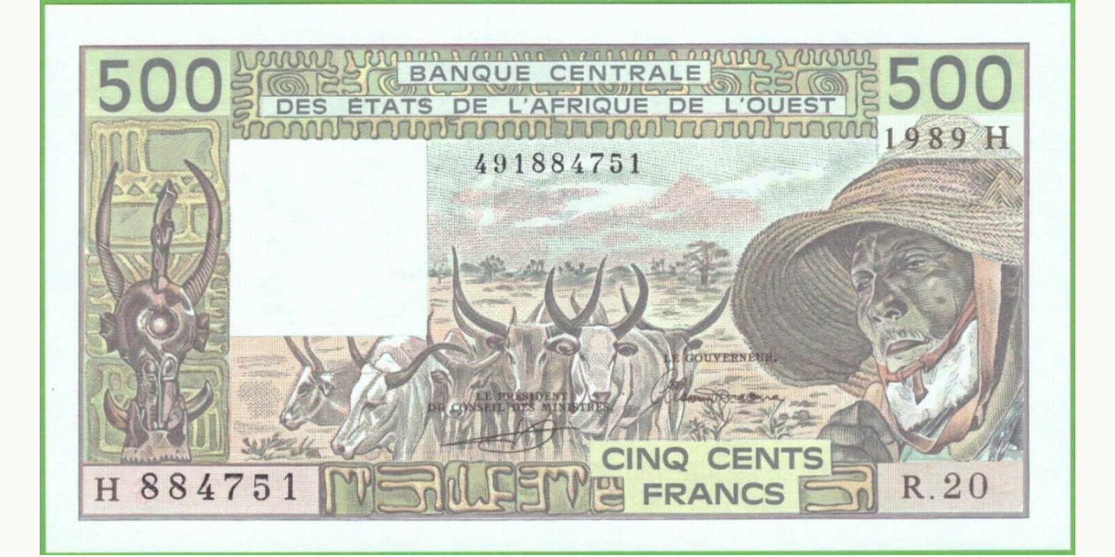 500 francs 1989