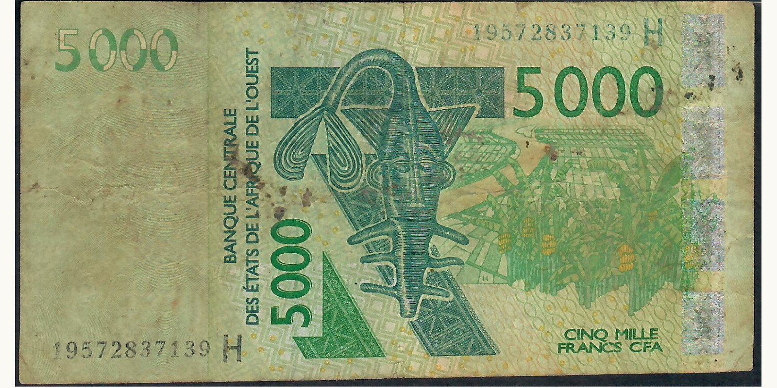 5000 francs Niger 2019 — Front side