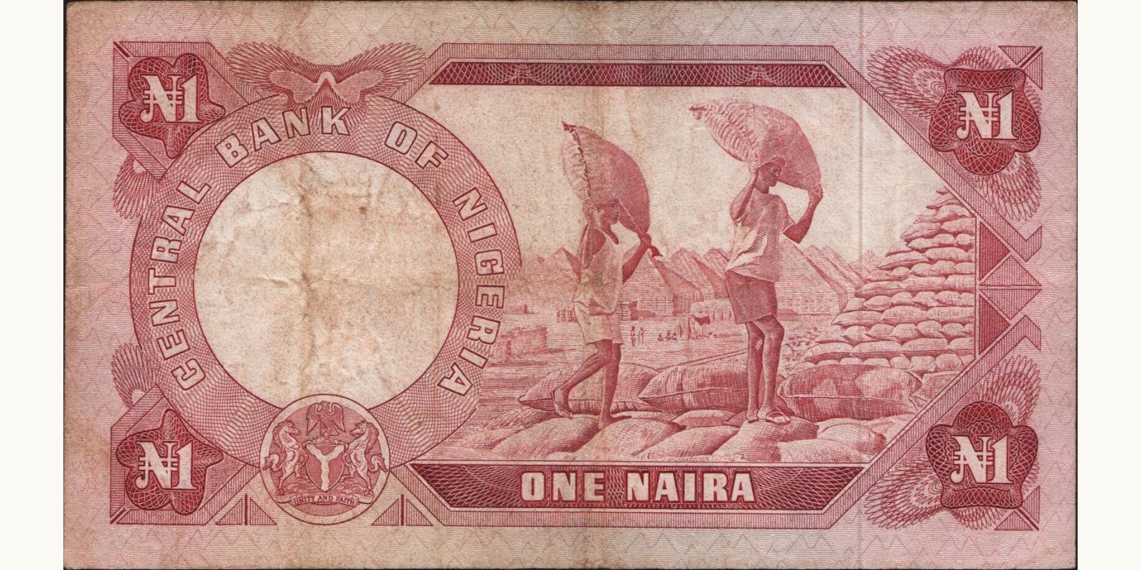 1 naira Nigeria 1973 — Back side