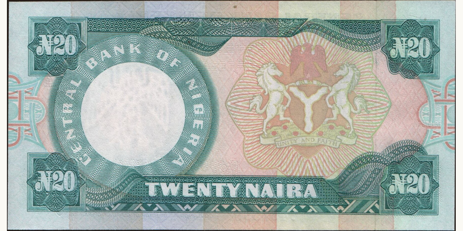 20 naira Nigeria 2001 — Back side