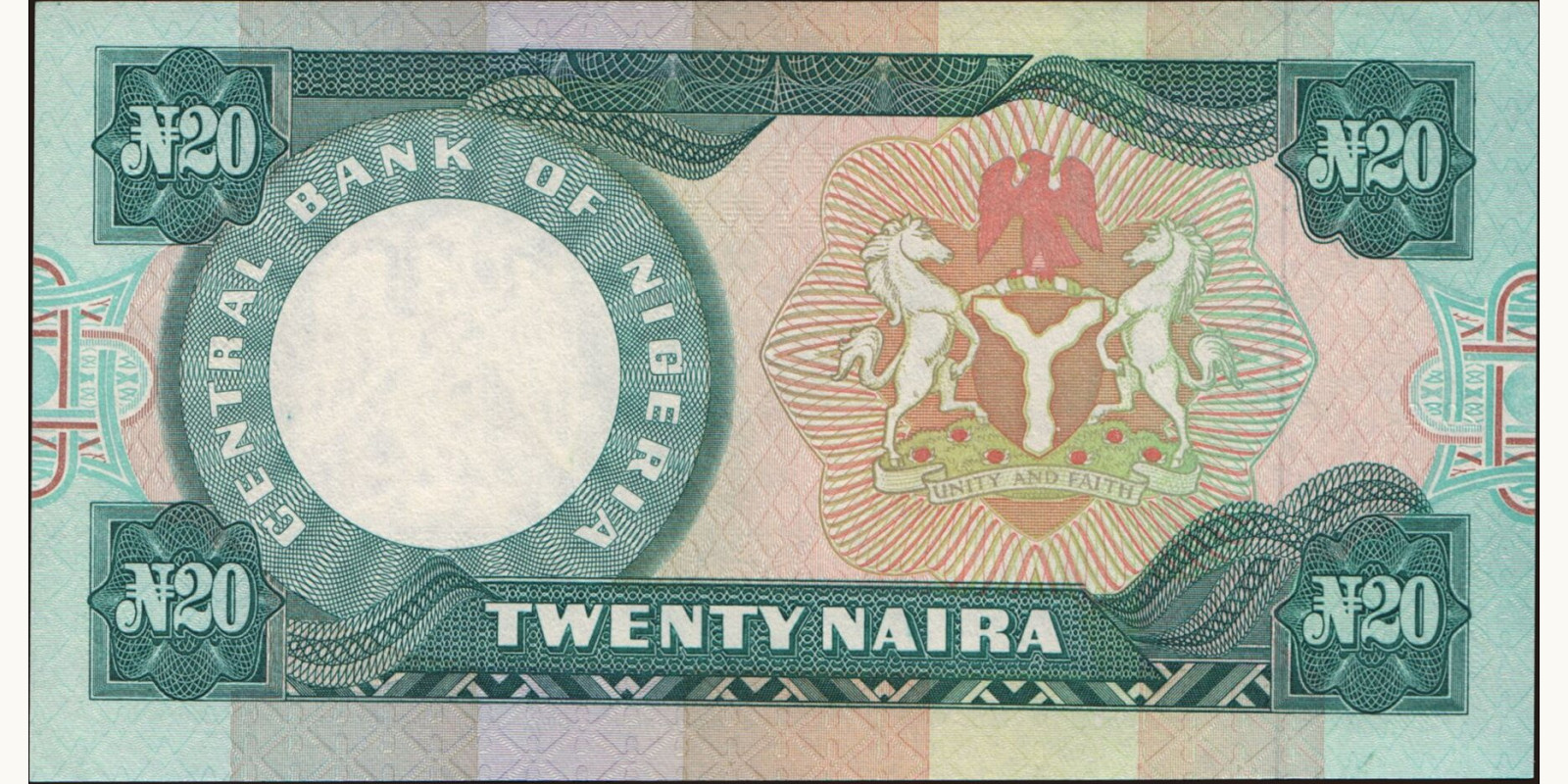 20 naira Нигерия 2003 — Оборотная сторона