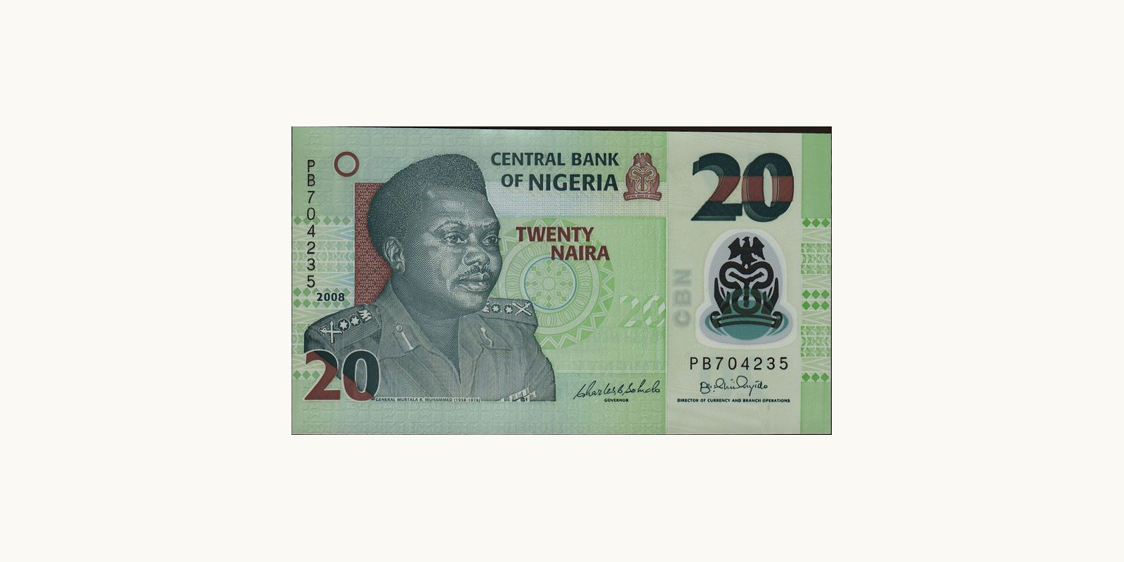 20 naira Нигерия 2008 — Лицевая сторона