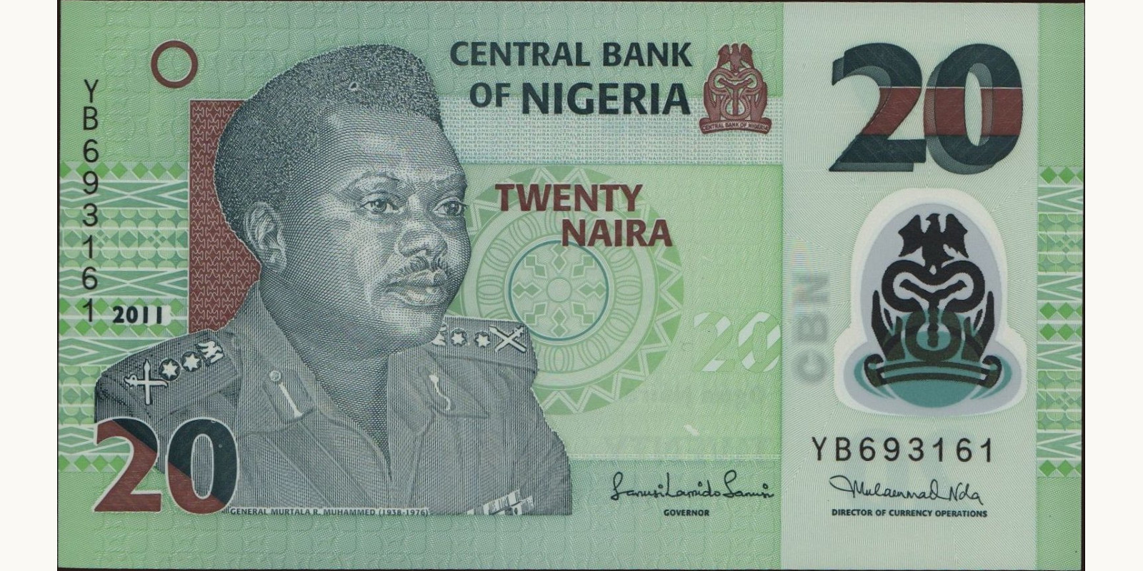 20 naira Nigeria 2011 — Front side