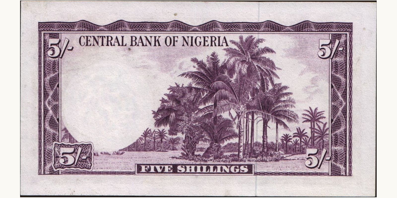 5 shilling Нигерия 1958 — Оборотная сторона