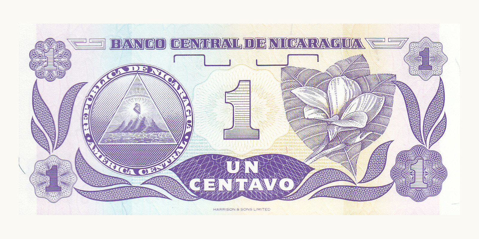 1 centavos Nicaragua 1991 — Back side