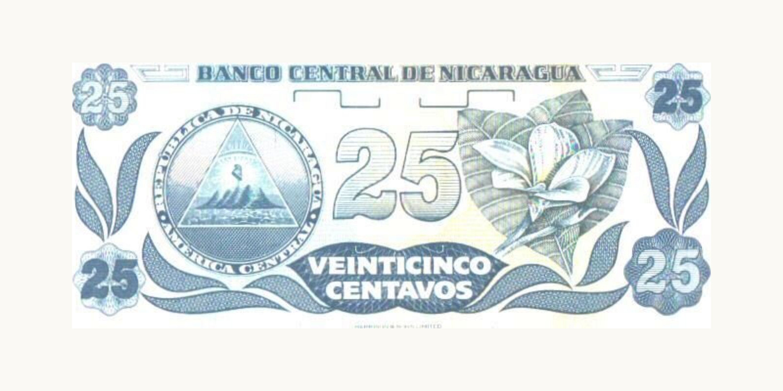 25 centavos Nicaragua 1991 — Back side