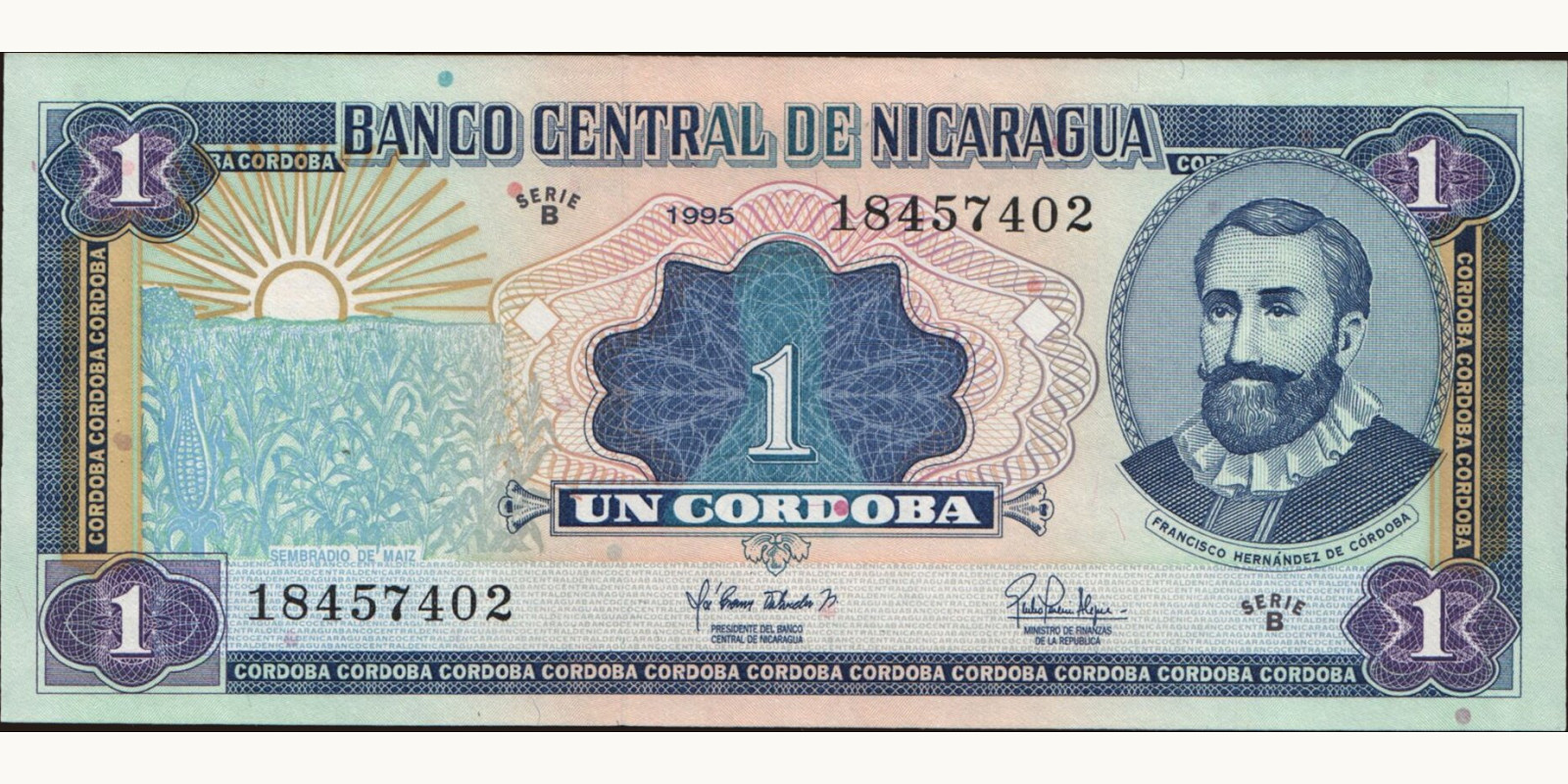 1 cordobas Никарагуа 1995 — Лицевая сторона