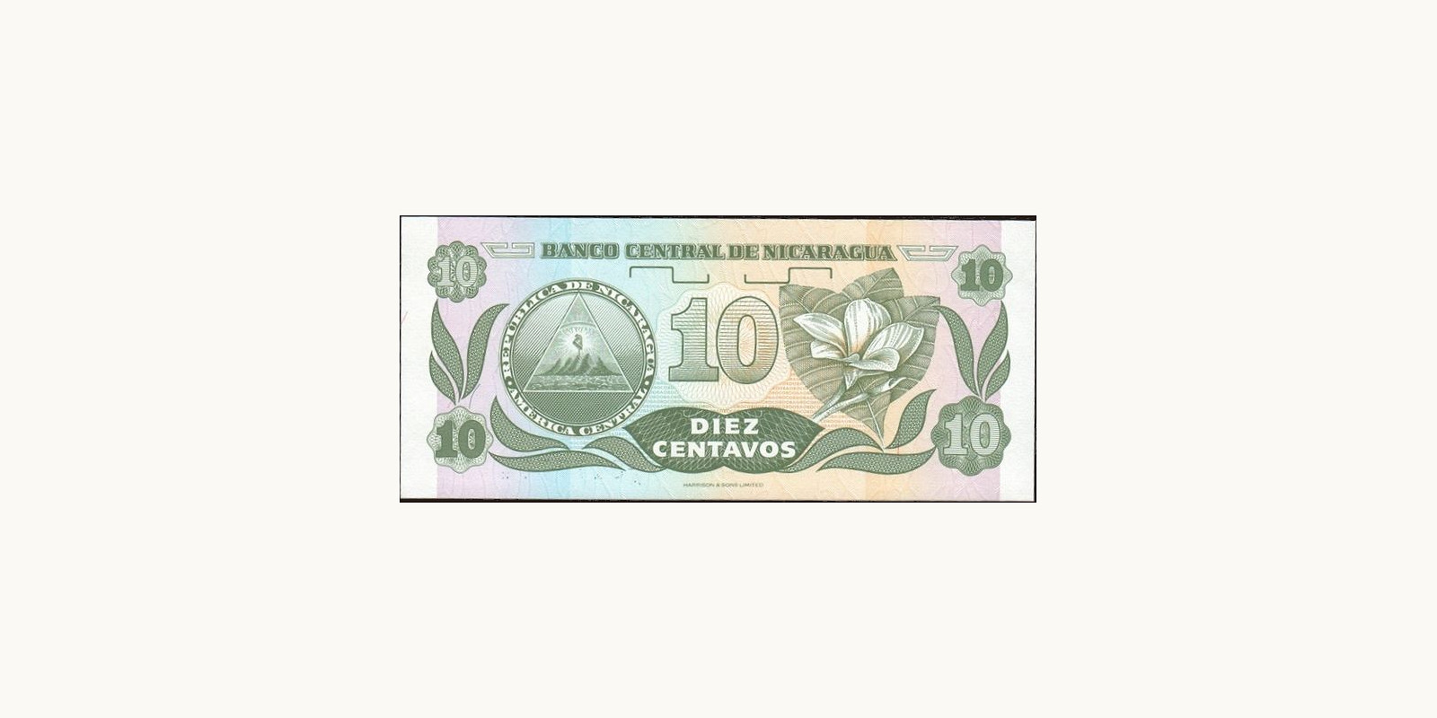 10 centavos Никарагуа 1991 — Оборотная сторона
