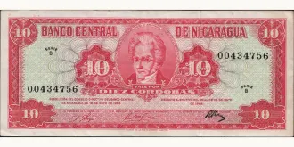 10 cordobas 1968