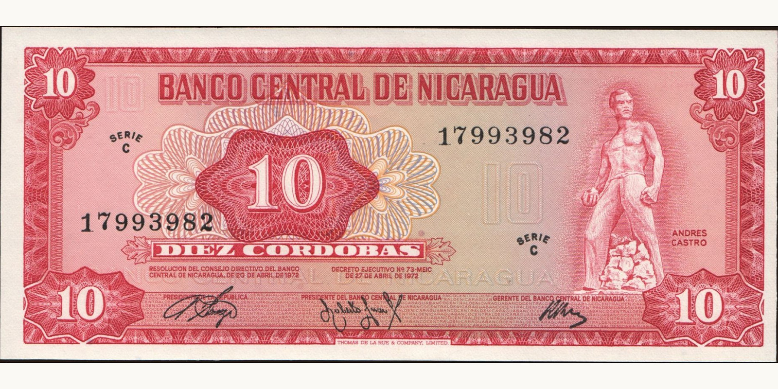 10 cordobas 1972