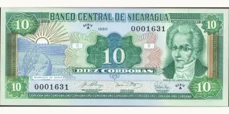 10 cordobas 1990