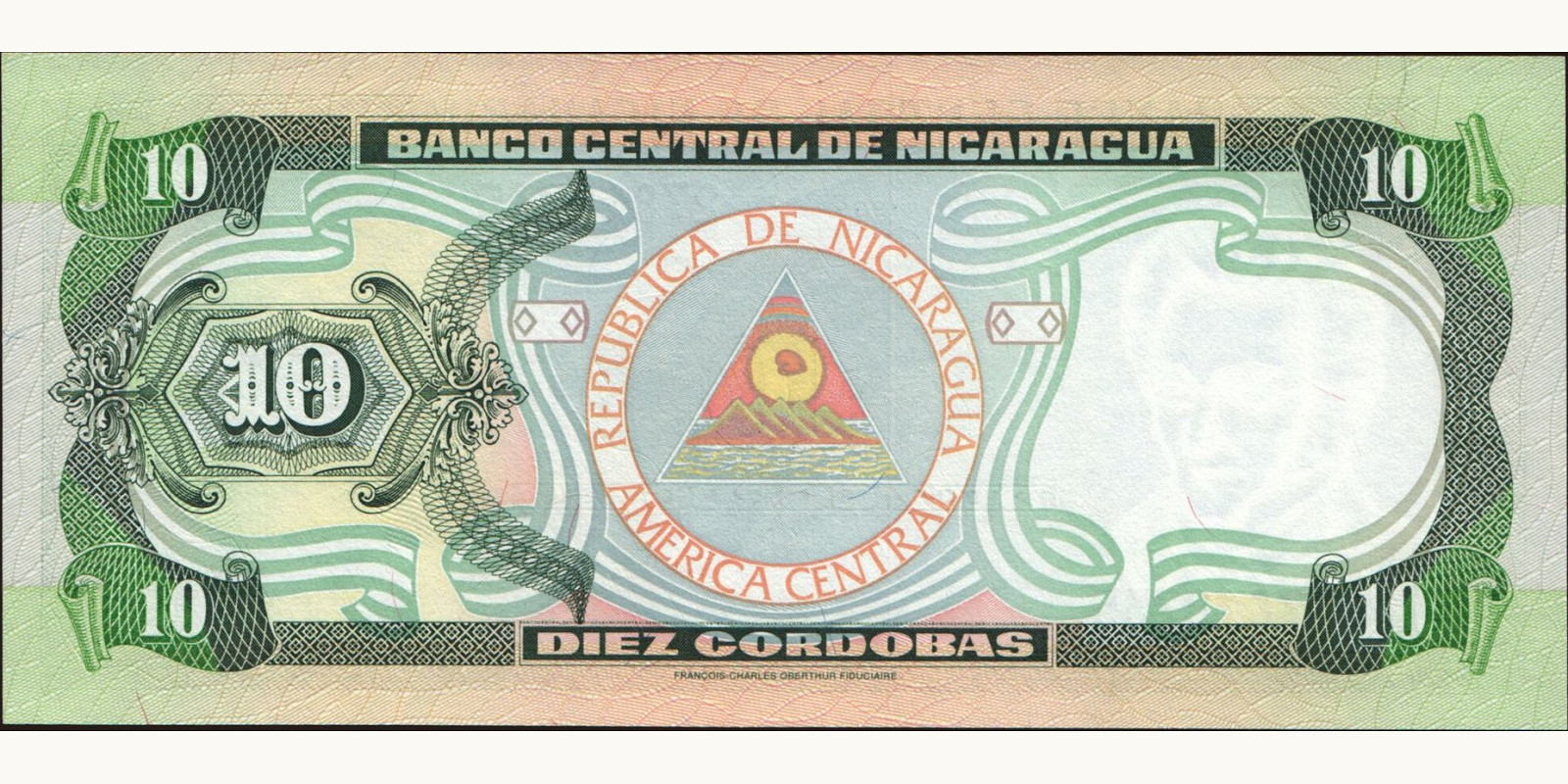 10 cordobas Никарагуа 1999 — Оборотная сторона