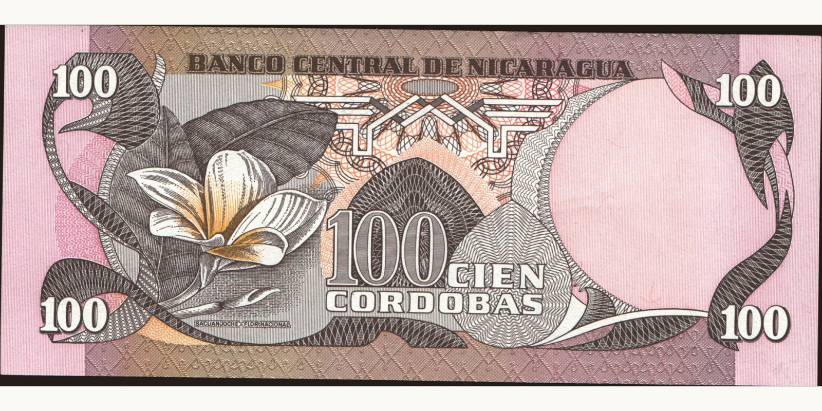 100 cordobas Nicaragua 1979 — Back side