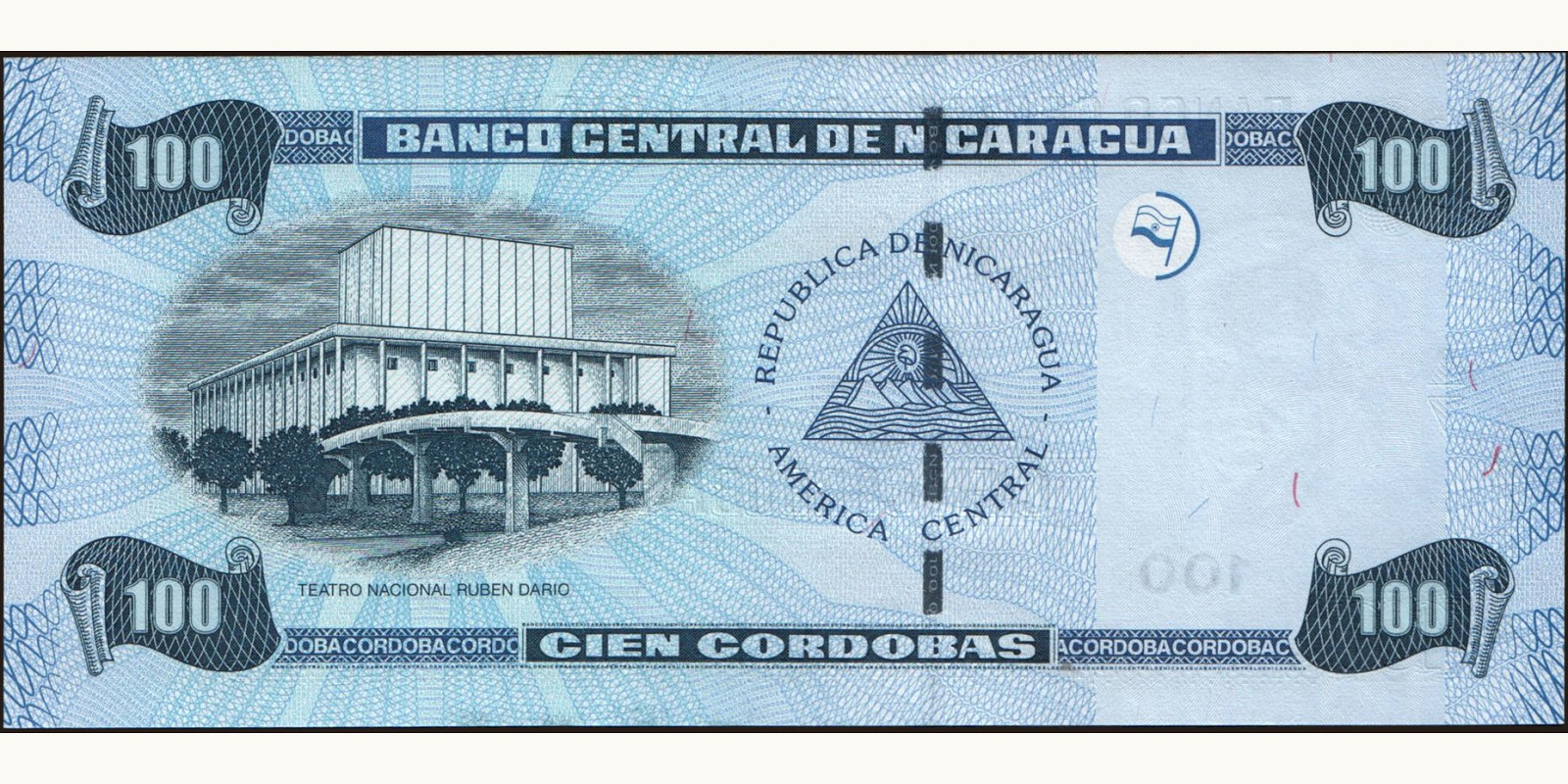 100 cordobas Никарагуа 2006 — Оборотная сторона