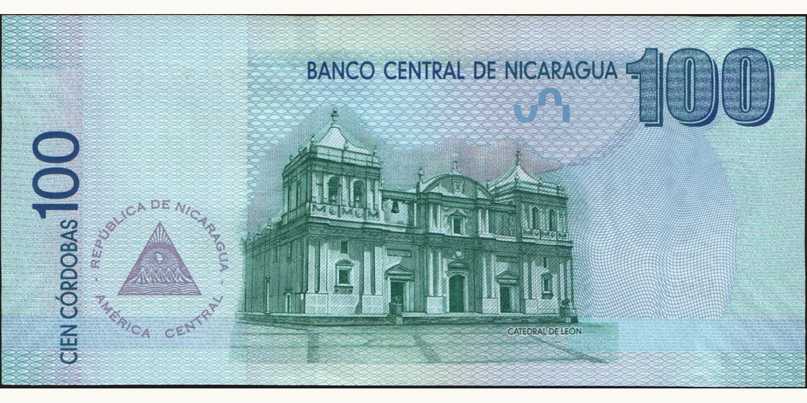 100 cordobas Никарагуа 2012 — Оборотная сторона