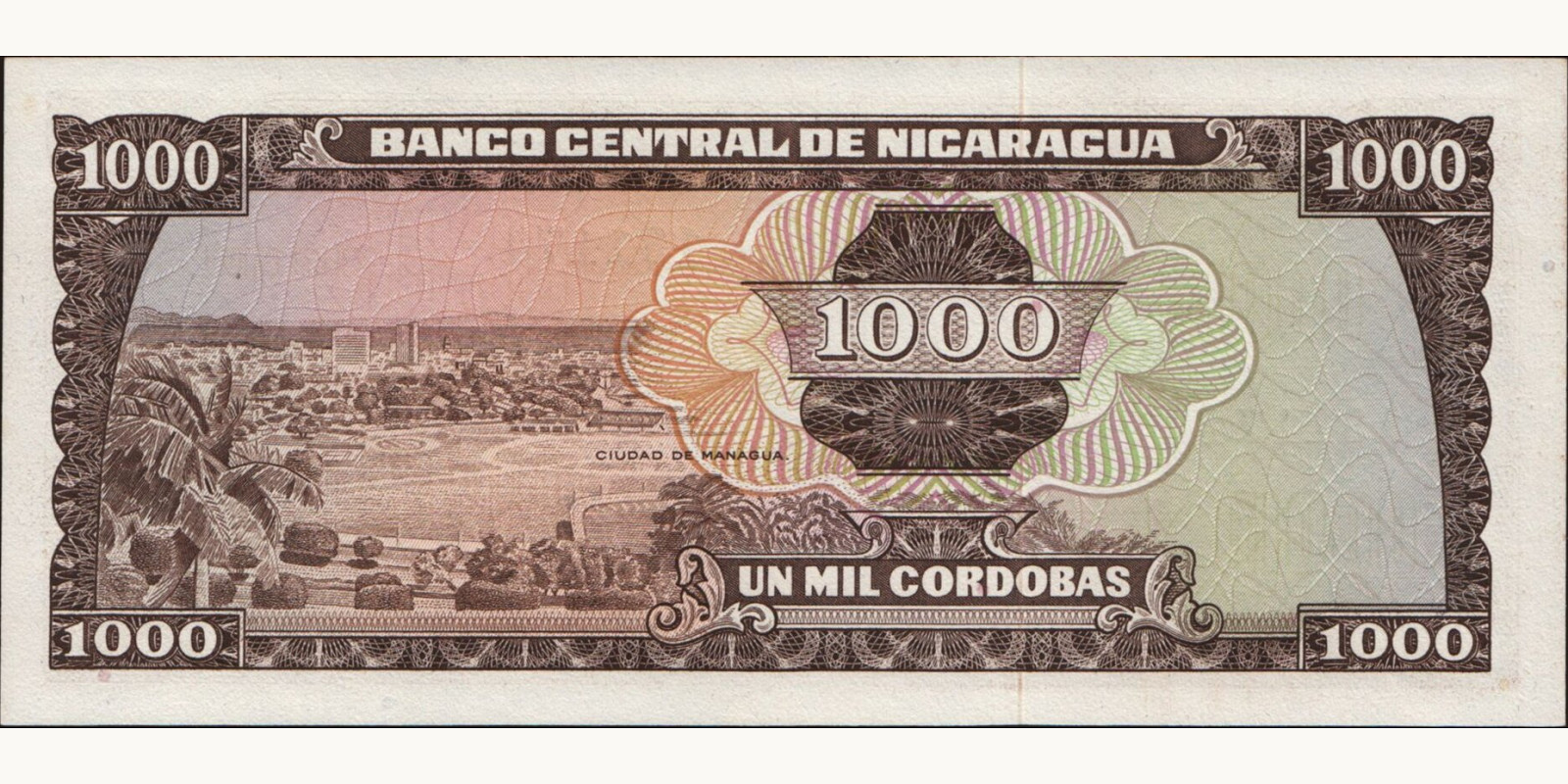 1000 cordobas Никарагуа 1972 — Оборотная сторона