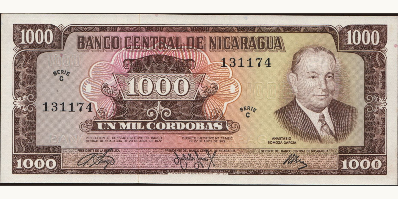 1000 cordobas 1972